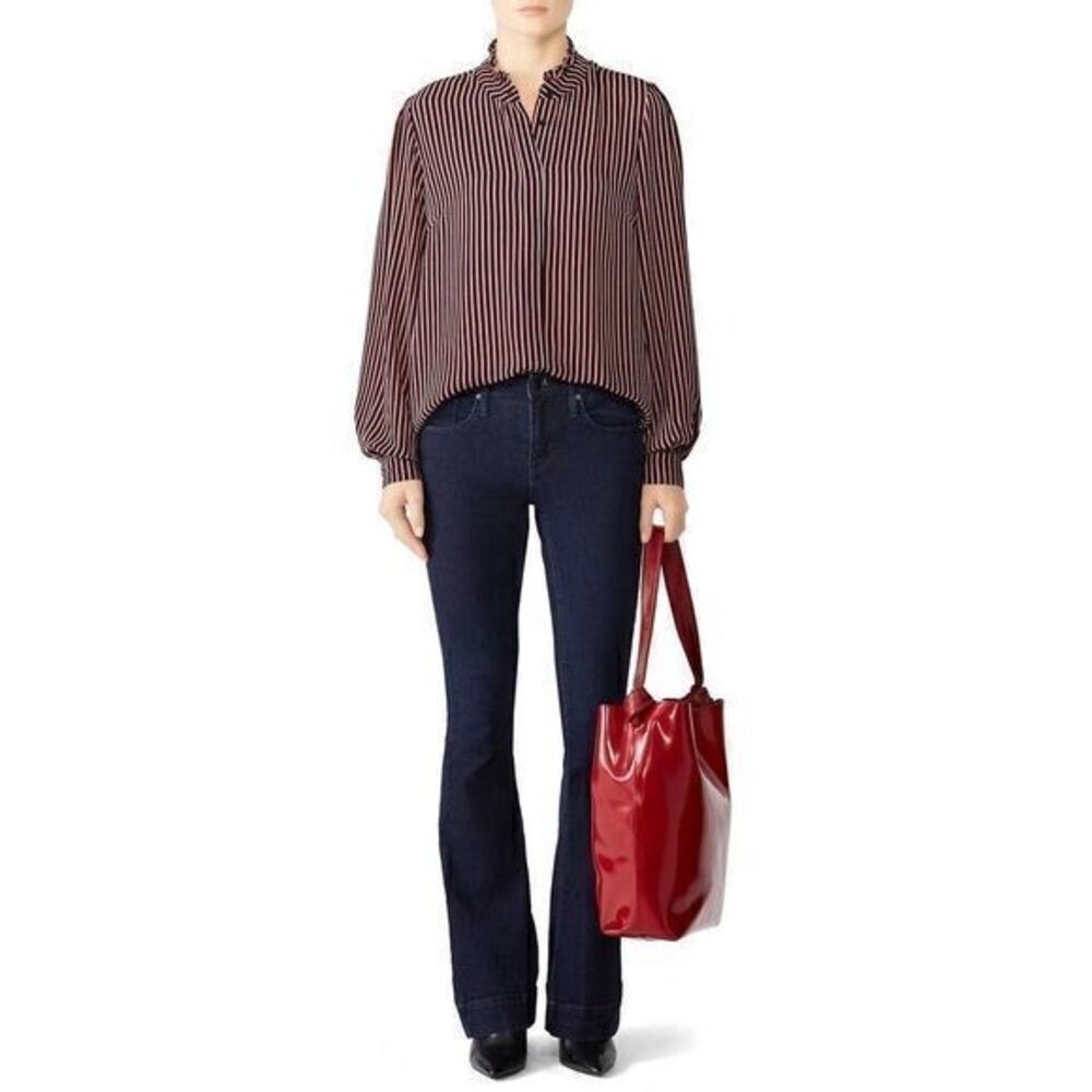 JUST FEMALE Red and Black Striped Kaleda Shirt XS